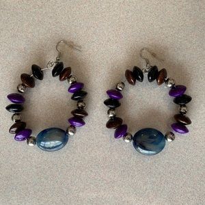 Handmade statement loop earrings